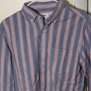 Small Old navy pink and blue striped oxford